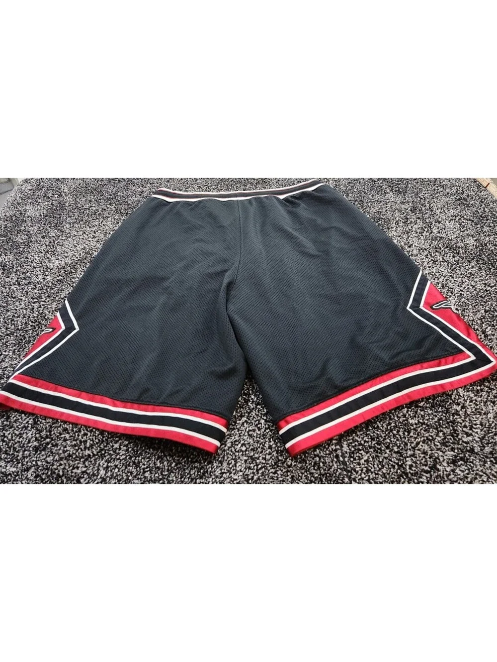 Vtg Nike Air Jordan Wings Shorts Mens 2XL Black Red 20th Anniversary Mesh Y2K